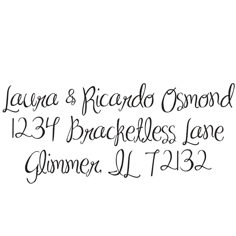 Customizable Script Font Return Address Stamp Self Inking Custom Return Address Rubber Stamp With a Handwritten ...