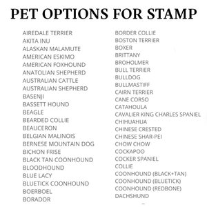 May include: A list of dog breeds, including Airedale Terrier, Akita Inu, Alaskan Malamute, American Eskimo, American Foxhound, Anatolian Shepherd, Australian Cattle, Australian Shepherd, Basenji, Basset Hound, Beagle, Bearded Collie, Beauceron, Belgian Malinois, Bernese Mountain Dog, Bichon Frise, Black Tan Coonhound, Bloodhound, Blue Lacy, Bluetick Coonhound, Boerboel, Borador, Border Collie, Boston Terrier, Boxer, Brittany, Broholmer, Bull Terrier, Bulldog, Bullmastiff, Cairn Terrier, Cane Corso, Catahoula, Cavalier King Charles Spaniel, Chihuahua, Chinese Crested, Chinese Shar-Pei, Chow Chow, Cockapoo, Cocker Spaniel, Collie, Coonhound (Black+Tan), Coonhound (Bluetick), Coonhound (Redbone), Dachshund.