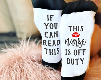 Nurse Off Duty Ankle Socks, Off Duty Nurse, Nurse's Life, Nurse Gift, Custom Socks, Personalized gift, Nursing School gift --62378-SOX2-603