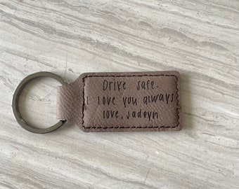Handwritten keychain engraved, personalized Father’s Day Gift, child’s writing custom note in handwriting