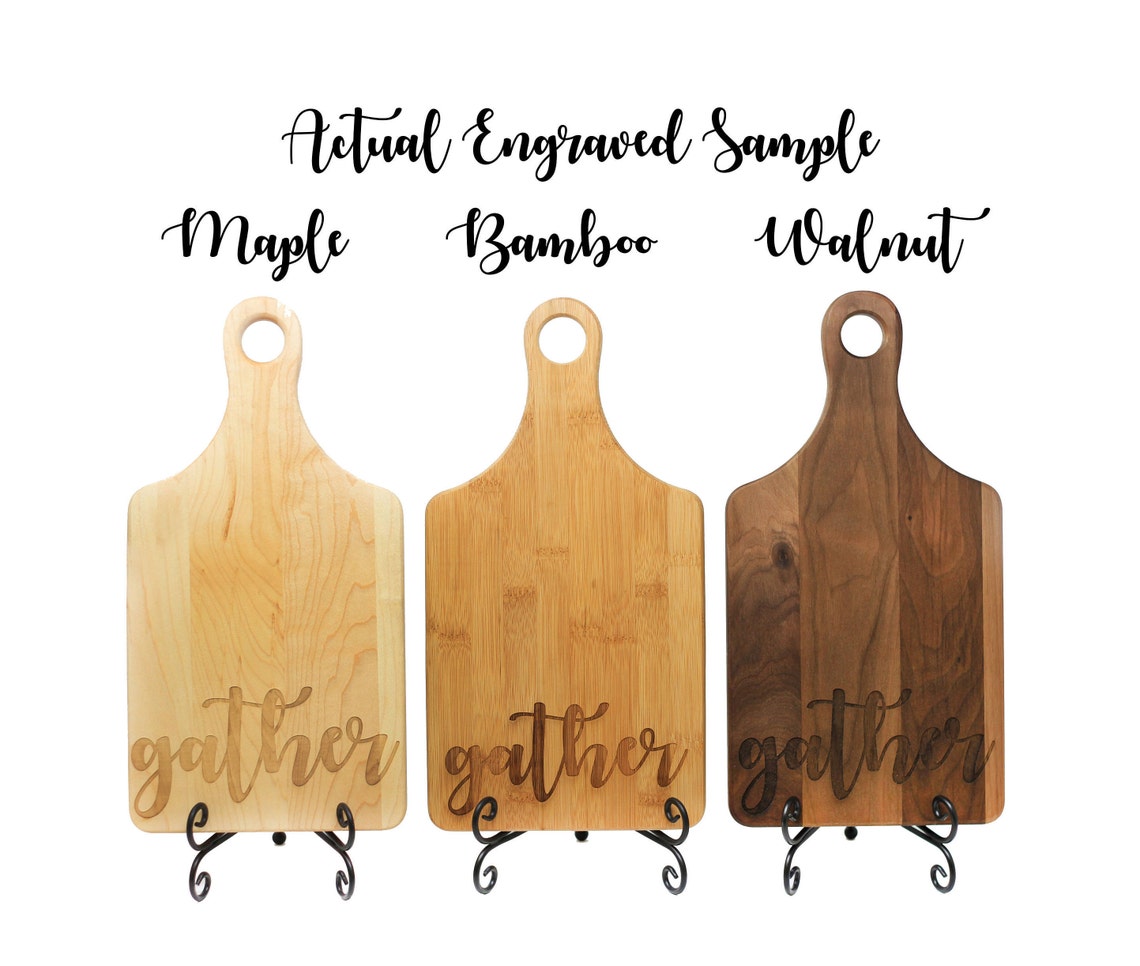 Personalized BAMBOO Paddle Cutting Board Custom Engraved Etsy