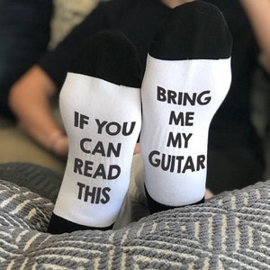 If You Can Read This socks, Funny Socks, Guitar Gifts, Novelty Socks, Stocking Stuffer, gift for musician, Gift exchange 62169-SOX2-603 image 1