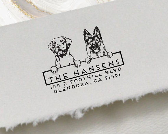 Custom Dog Breed Return Address Stamp, Personalized Pet Lover Stationery, Cute Dog Stamper