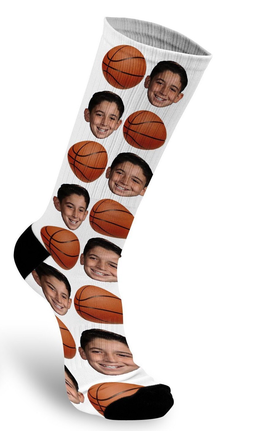 Custom Basketball Photo Socks Basketball Personalized Socks Etsy