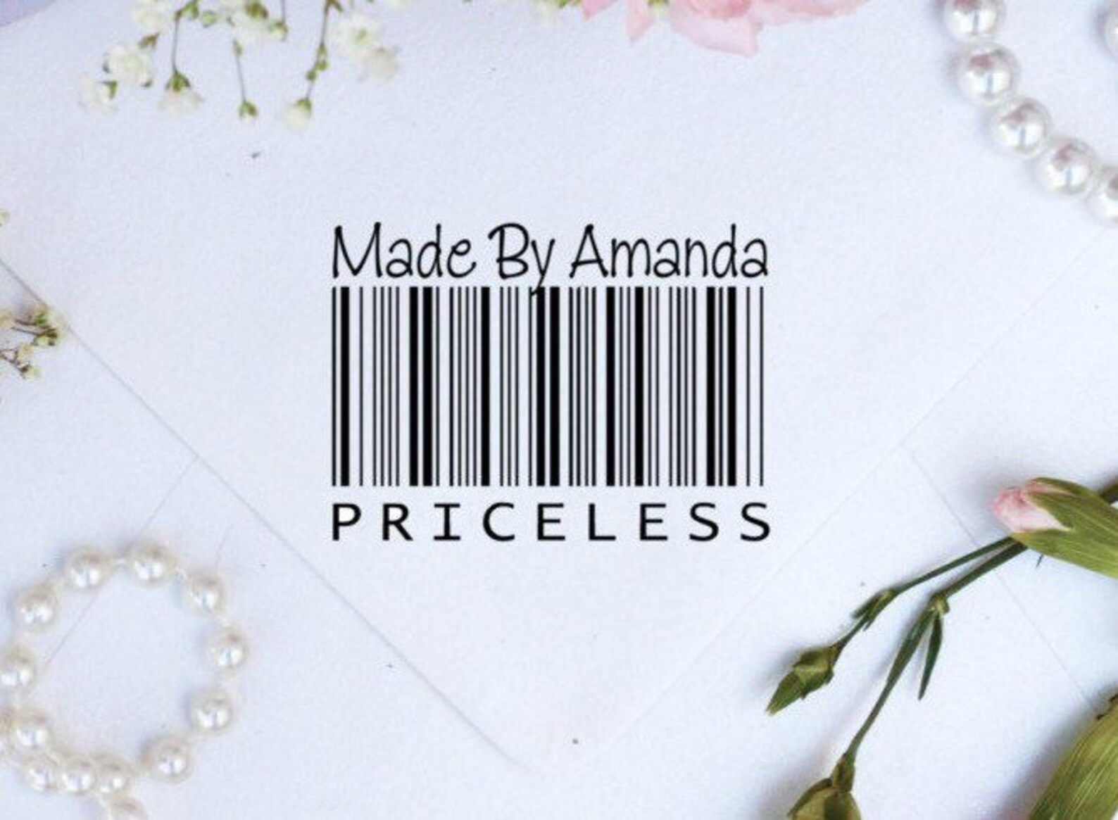 Barcode rubber stamp Custom priceless barcode stamp Clear Etsy