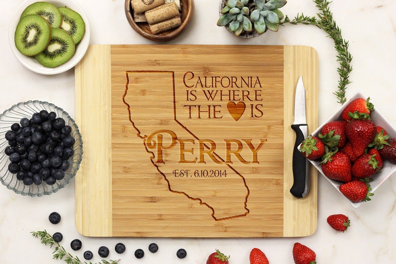 State Cutting Board Personalized Cutting Board Custom State Etsy