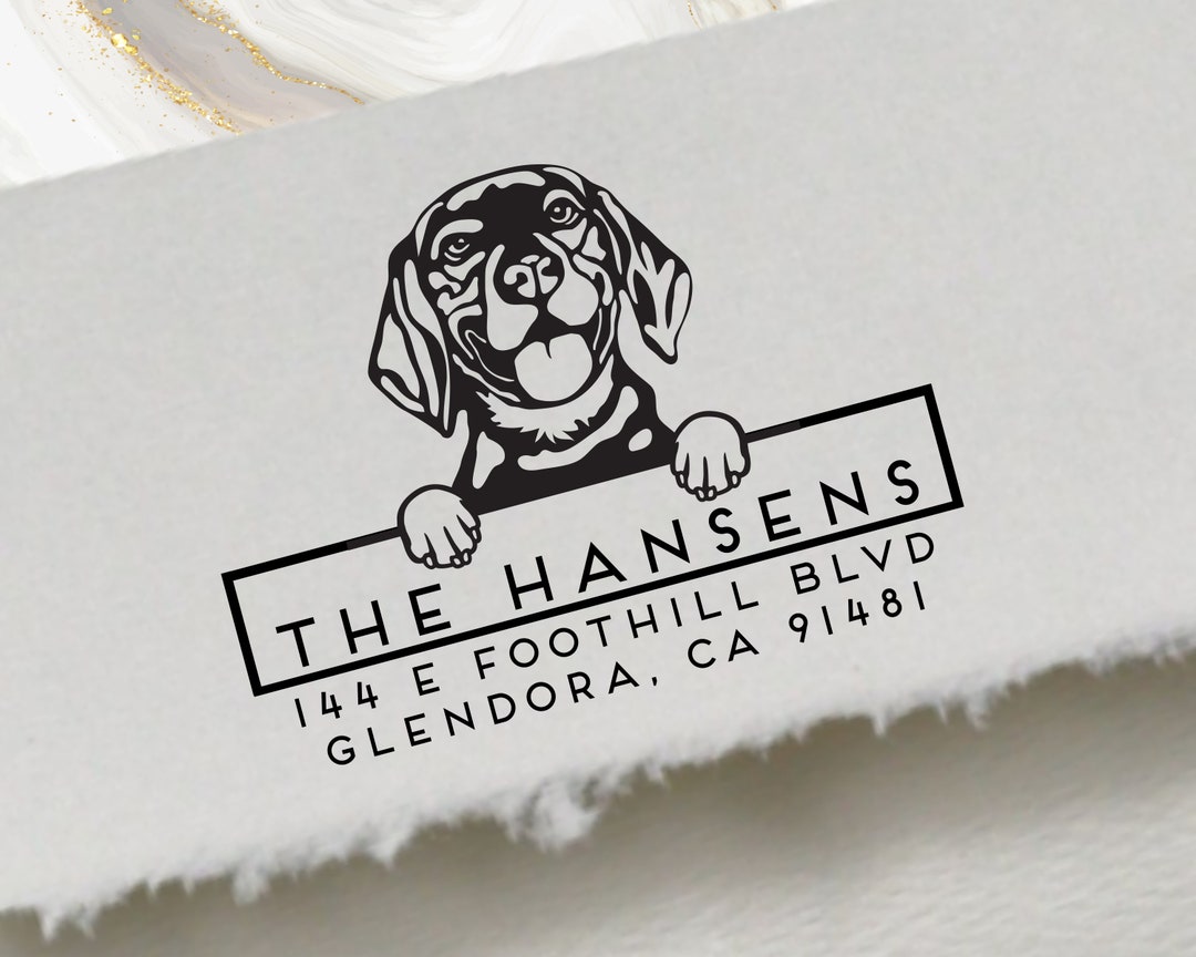 Beagle Dog Return Address Stamp, Cute Beagle Gift Idea Dog Return ...