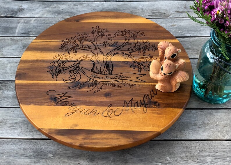 Custom Engraved Lazy Susan Personalized Lazy Susan Etsy