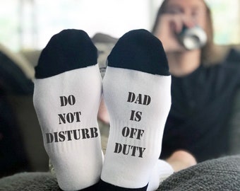 Funny Dad Socks, Funny Socks, Fathers Day Gift, Gift for Dad, Funny Gifts,t, Dad Off Duty Socks, Gift for husband, Socks  --21279-SOX1-603