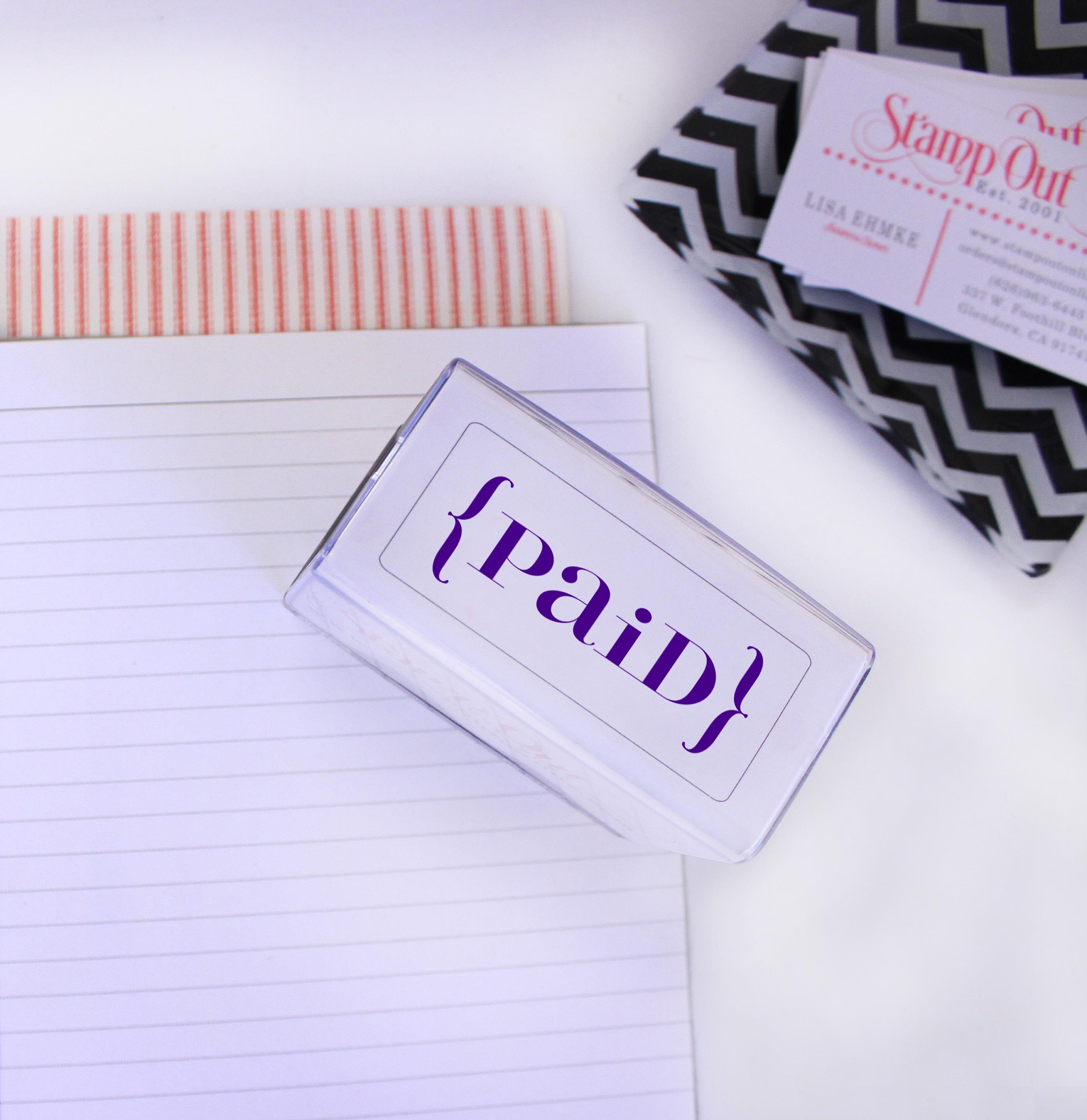 Stamping Stamps Paid Details Check Number Date Invoice Self-Inking