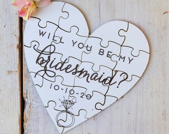 Bridesmaid Proposal puzzle, Maid of Honor Proposal, Matron of Honor Proposal, Custom Wedding Puzzle, Will You Be My --40029-PZL6-013