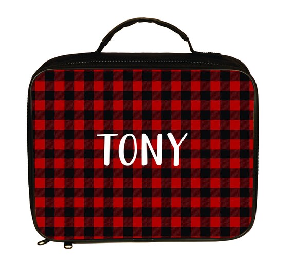 checkered lunch box