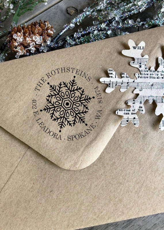 Return Address Christmas Stamp, Snowflake Christmas Address Stamp, Return Address Stamp, Holiday Stamp, Cute Christmas stamps Christmas Gift