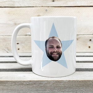 The Office Mug, Office Face Star Mug, The Office Star Mug with Photo, Coffee Mug, The Office tv show funny co worker gift, Office Gift Idea