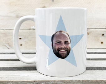 The Office Mug, Office Face Star Mug, The Office Star Mug with Photo, Coffee Mug, The Office tv show funny co worker gift, Office Gift Idea