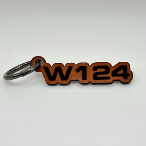 Mercedes key ring W124 leather / model name individual / W201, W123, W222