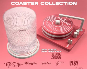 Swifties Record Coaster Collection | Customizable Album Coasters | Drink & Music Lover Gift