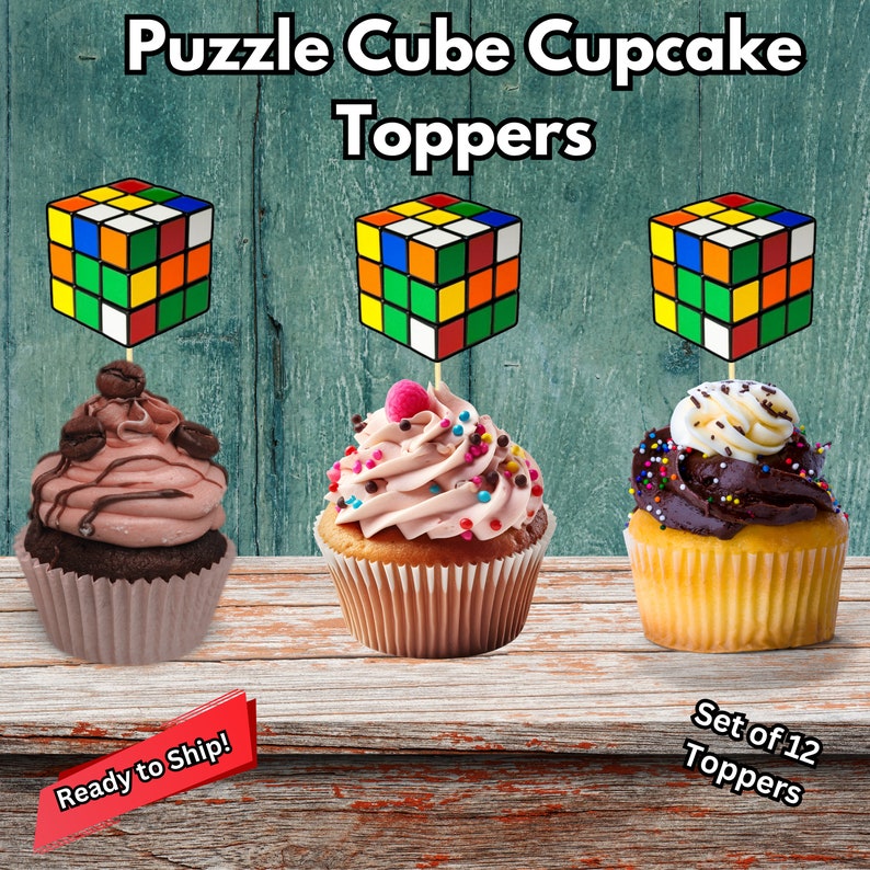 Puede incluir: Conjunto de 12 adornos para cupcakes de Rubik's Cube de colores. Los adornos est&aacute;n hechos de cartulina y presentan un dise&ntilde;o 3D de un Rubik's Cube. Los adornos son perfectos para una fiesta de cumplea&ntilde;os o cualquier otra celebraci&oacute;n.