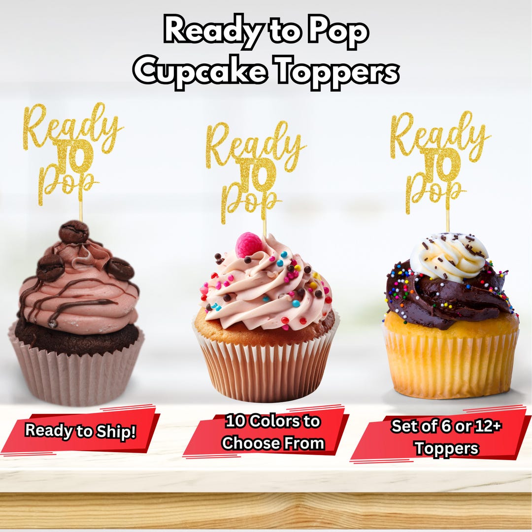 Pop Topper Ready to Pop Cupcake Toppers, Baby Shower Pop Toppers, Pop Baby Shower ...