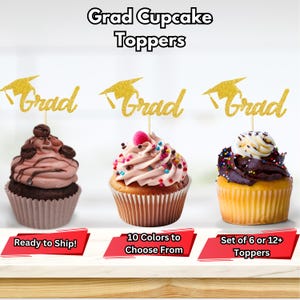 Grad Cupcake Toppers, 2025 Grad Cupcake Toppers, Graduation Toothpicks, Grad Cap Cupcakes, Grad Food Picks