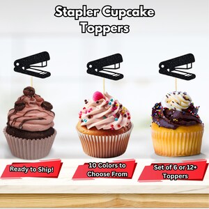 Stapler Cupcake Toppers, Administrative Assistant Graduation Party, Office Worker Party Decorations, Receptionist Retirement Party Decor