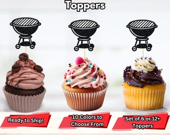 Barbecue Cupcake Toppers, I Do BBQ Decorations, BBQ Cupcake Toppers, Barbecue Party, Baby BBQ Decorations