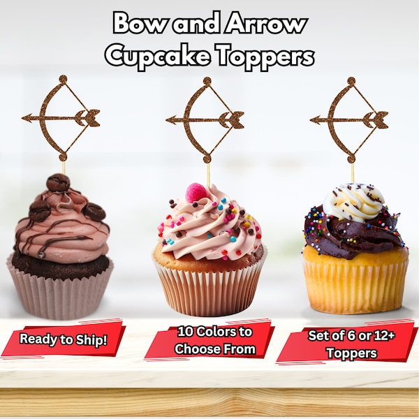 Bow Cupcake Toppers Etsy