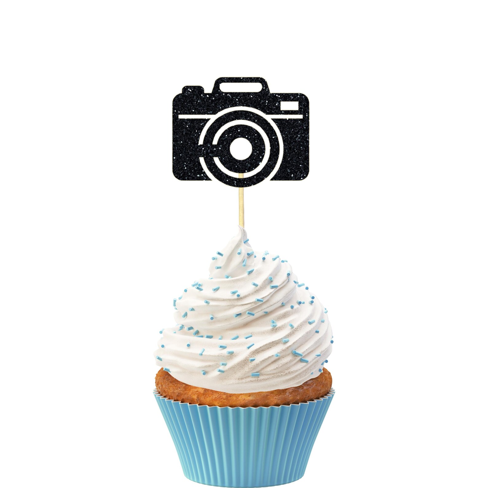 Camera Cupcake Toppers, Vintage Camera Cake Toppers, Photographer ...