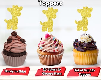 Decorazioni per cupcake a forma di giraffa, decorazione per baby shower a tema giraffa, scelte alimentari giraffa, decorazioni per cupcake Safari, decorazione per festa Safari, decorazione per festa allo zoo