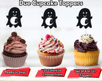 A Little Boo is Almost Due Cupcake Toppers, Ghost Themed Gender Reveal, Halloween Baby Shower Decorations, October Decor, Pregnant Ghost