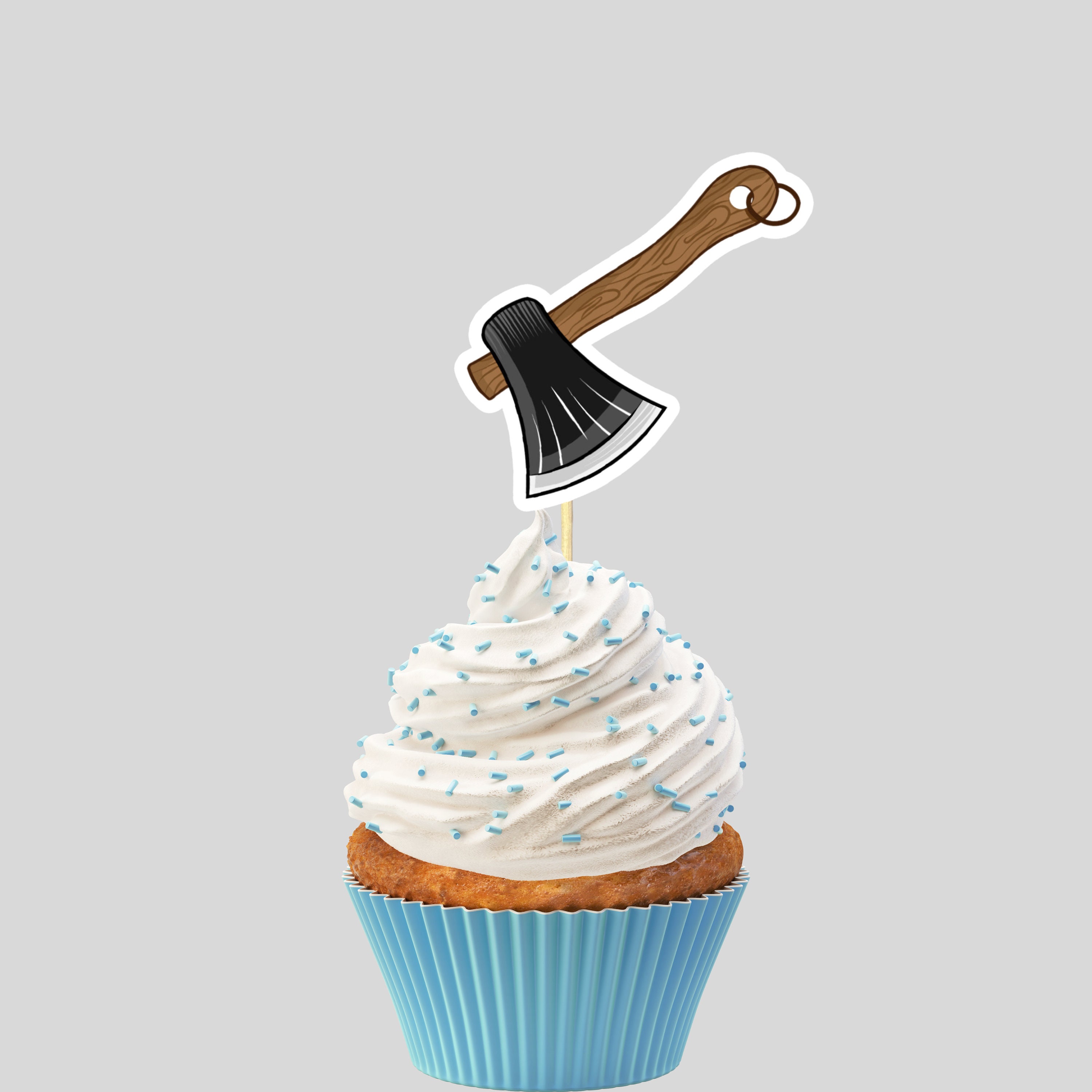 Holzfäller-Cupcake-Topper & Wrapper Set – 24-teilig, Mit Axt, Hirsch, Lagerfeuer Motiv, Für Wald-Partys