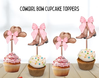 Cowgirl Party Decor/ My 1st Rodeo Birthday Party/ Little Cowgirl Cupcake Toppers/ Cowboy 1st Birthday/ Cowboy Hat/ How the West Was One