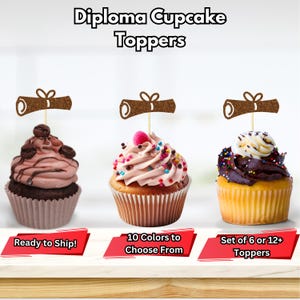 Diplom Cupcake Toppers, 2025 Abschlussfeier, Abschlussfeier Dekorationen, Abschlussfeier Essen-Picks, Abschluss Cupcake Topper, Abschlusszertifikat