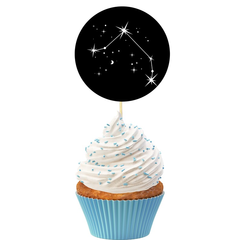 Aries Cupcake Toppers, Zodiac Topper, Astrology Cupcake Topper, Zodiac