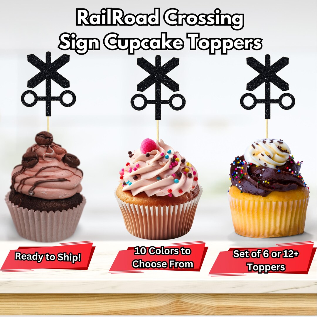 18pcs Vintage Steam Train Cupcake Toppers - Railroad Party Decorations For Birthdays & Baby Showers