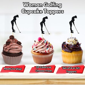 Woman Golfing Cupcake Toppers, Girl Golf Party Decor, Golf Birthday Party Decor, Golf Birthday Cupcake Toppers, Golfing Party Decor