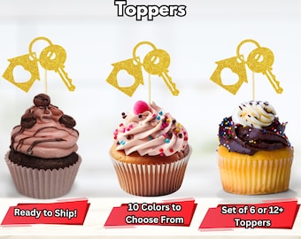New House Cupcake Toppers, Housewarming Cupcake Picks, New Home Celebration Toppers, Home Sweet Home Toppers, Congrats New Home Toppers