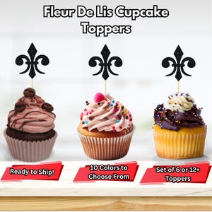 Toppers de cupcake de flor de lis, festa de carnaval, toppers de cupcake de carnaval, decoração de festa francesa, decoração de festa de Quebec, decorações de festa francesa