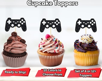 Video Game Controller Cupcake Topper, Gaming Console Controller Cupcake Toppers, Level Up Birthday Decor, Video Game Party Decorations