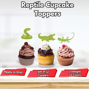 Reptile Cupcake Toppers, Alligator Birthday Decor, Snake Party Decorations, Reptile Birthday Party Decorations, Lizard Party Decor
