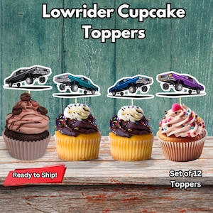 Lowrider Cupcake Toppers, Hydraulic Car Cupcake Toppers, Lowrider Party Decor, Bouncing Car Toppers, Lowrider Theme Party