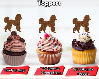 Poodle Cupcake Toppers, Paris Bridal Shower, Dog Cupcake Toppers, Paris Themed Party Decor, Paris Birthday Party