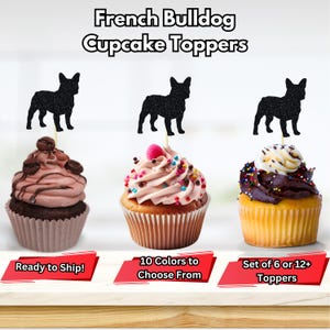 French Bulldog Cupcake Toppers, French Bulldog Decorations, Bullie, Dog Party Decor, Puppy Cupcake Toppers, Dog Food Picks