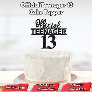 Official Teenager 13 Cake Topper, Thirteenth Birthday Party Supplies, 13th Birthday, 13th Birthday Decorations, Teenager Birthday Decor