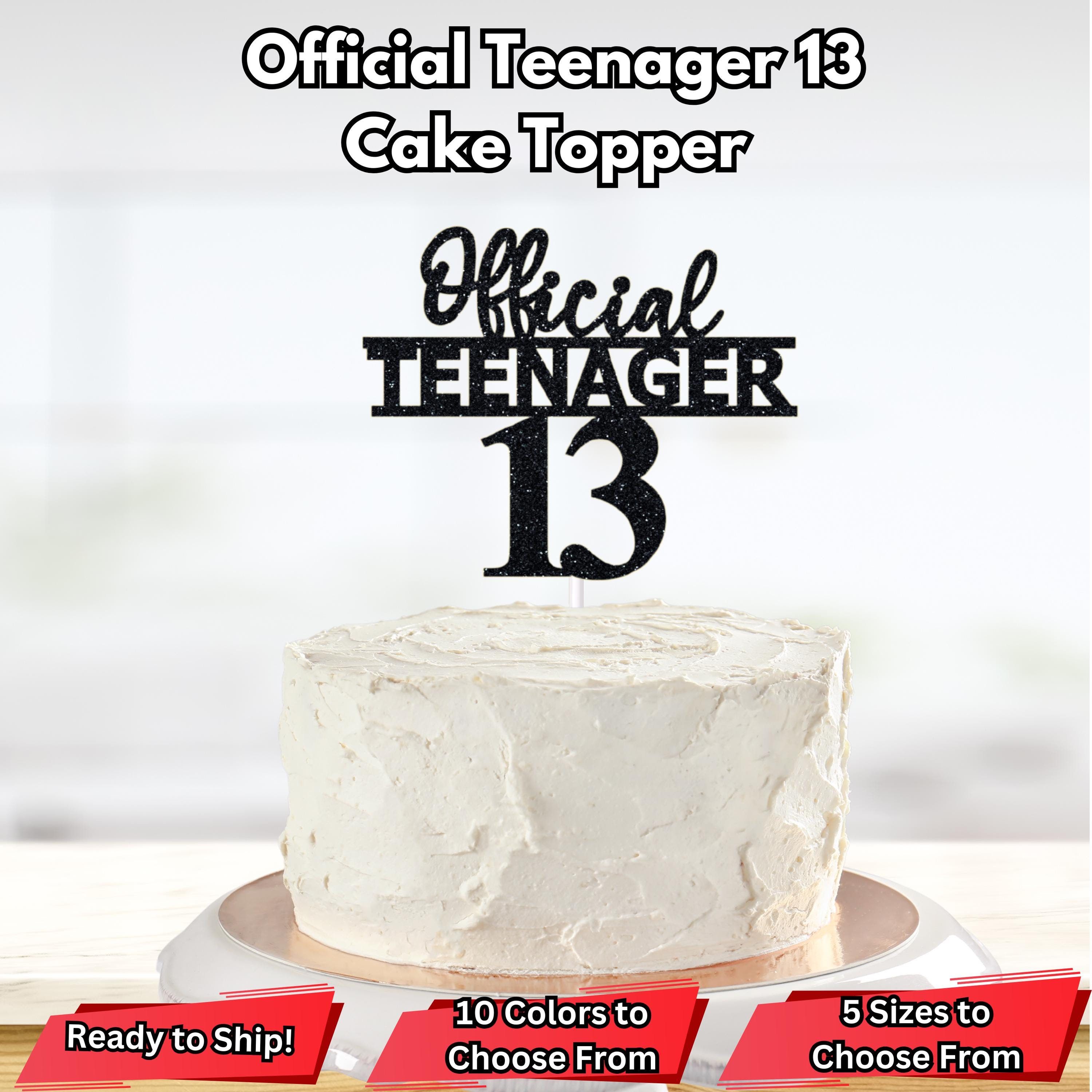 Tortenaufsatz Zum 13. Geburtstag – „Offizieller Teenager“ Deko Für Kuchen & Cupcakes
