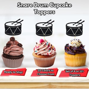 Snare Drum Cupcake Toppers, School Band Party Decor, Music Party Decorations, Nutcracker Party Decor, Drums Music Theme Birthday Party