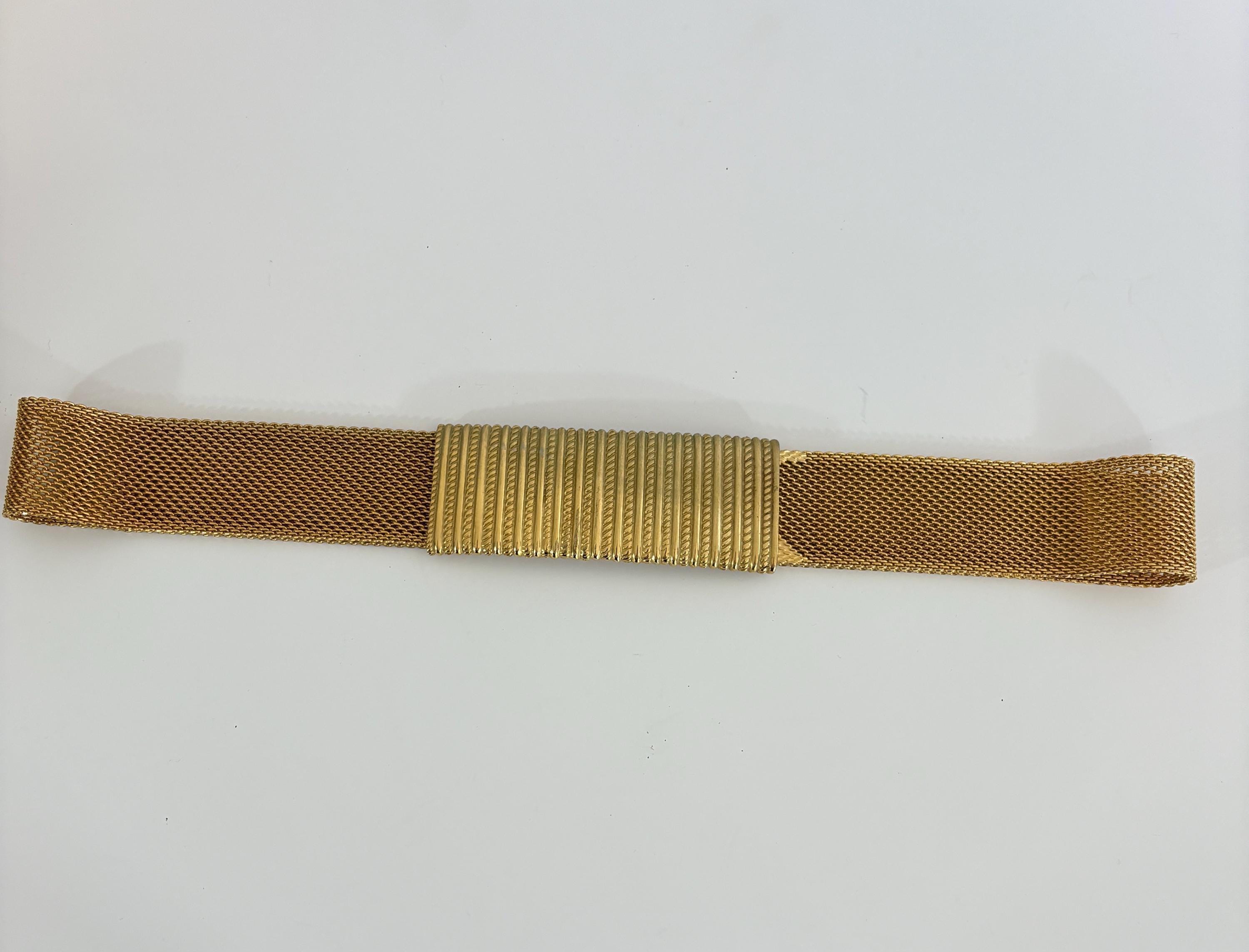 Ceinture Vintage Accessocraft New York Métal Doré Taille S - Occasion, Cuir