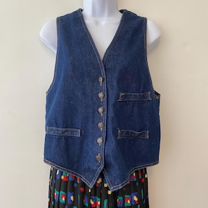 Vintage Levi's Denimväst med knappar Dam Medium