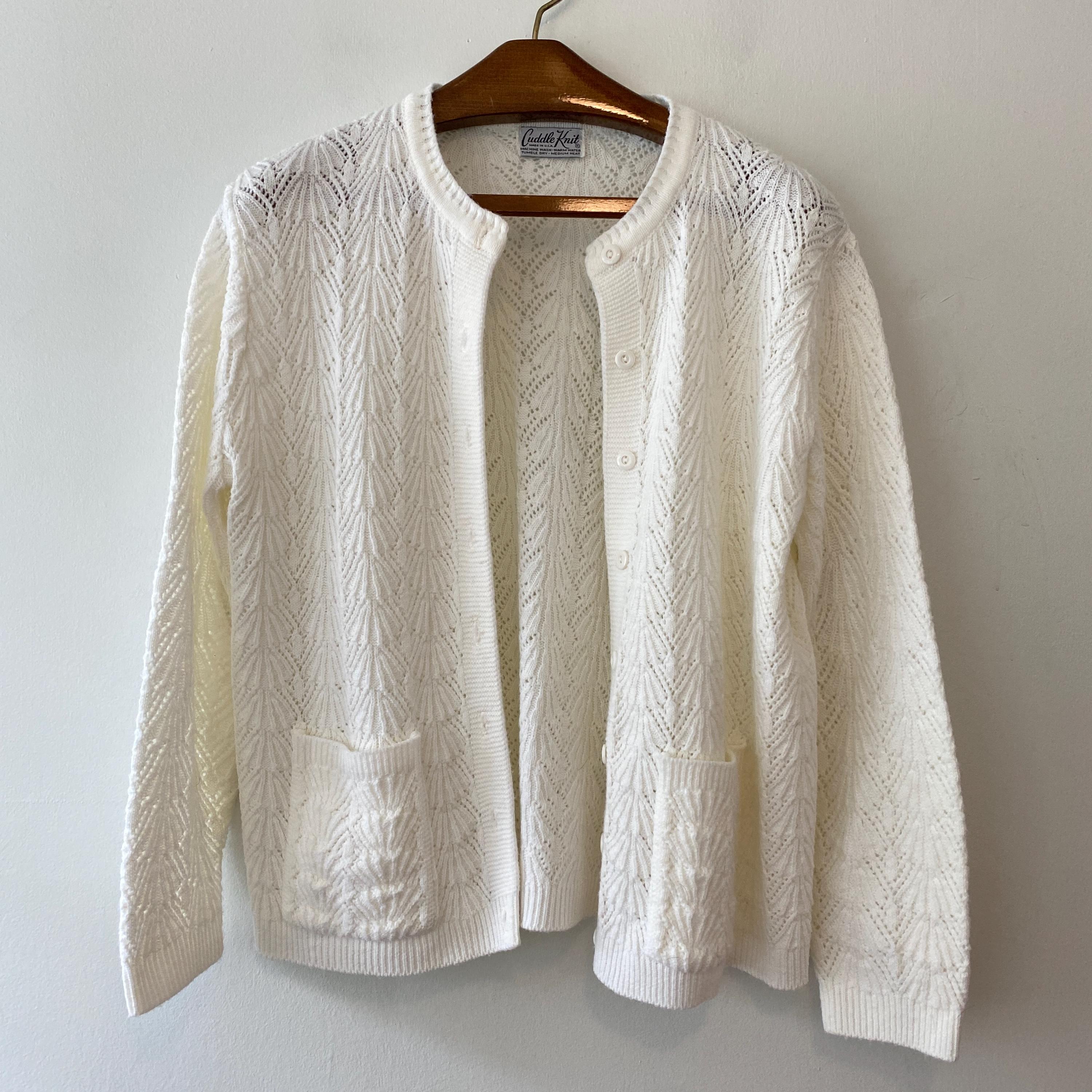 Vintage Cuddle Knit Cardigan Sweater Womens Medium Colorful