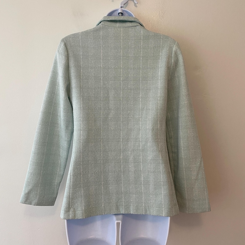 Mint Green Skirt and Crop Top Set with Embroidered Jacket